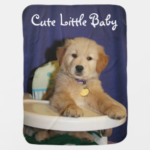 Golden Retriever Cute Little Baby Baby Blanket