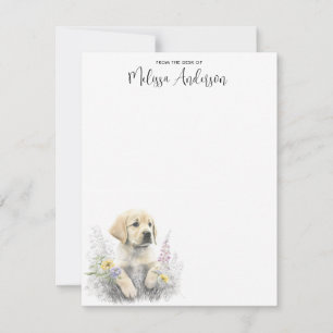 Golden Retriever Cute Puppy Dog Personalized Note Card
