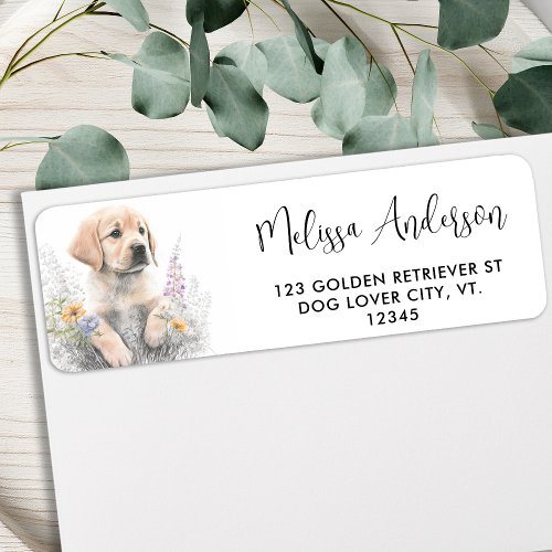 Golden Retriever Cute Puppy Dog Return Address Label