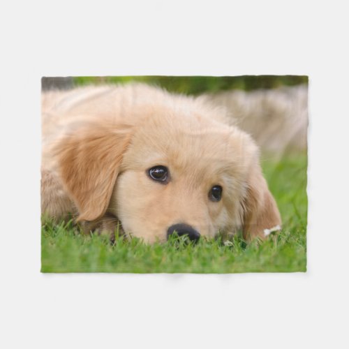 Golden Retriever Cute Puppy Dreaming comfortable Fleece Blanket