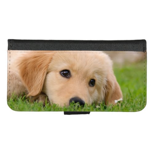 Golden Retriever Cute Puppy Dreams Dog Head Photo iPhone 87 Wallet Case
