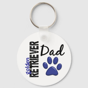 Golden Retriever Dad 2 Keychain