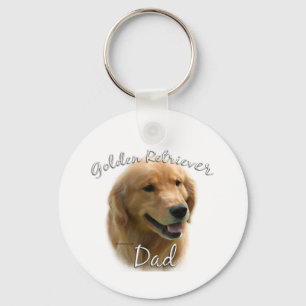 Golden Retriever Dad 2 Keychain