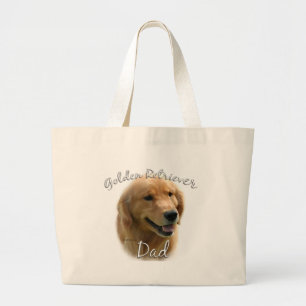 Golden Retriever Dad 2 Large Tote Bag