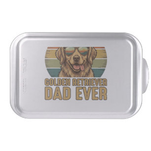 Golden Retriever Dad Ever Vintage Sunset Shirt Des Cake Pan