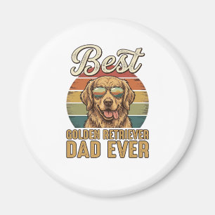 Golden Retriever Dad Ever Vintage Sunset Shirt Des Magnet