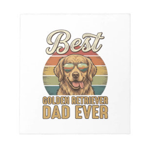 Golden Retriever Dad Ever Vintage Sunset Shirt Des Notepad