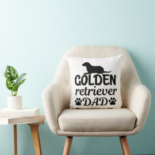 Golden Retriever Dad Funny Men's Basic T-Shirt Throw Pillow