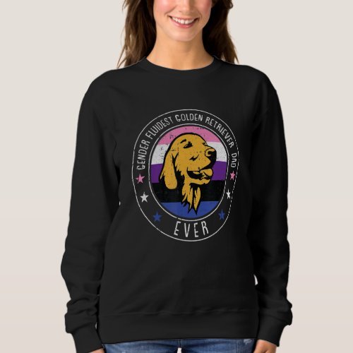 Golden Retriever Dad Lgbt Q Genderfluid Pride Dog  Sweatshirt