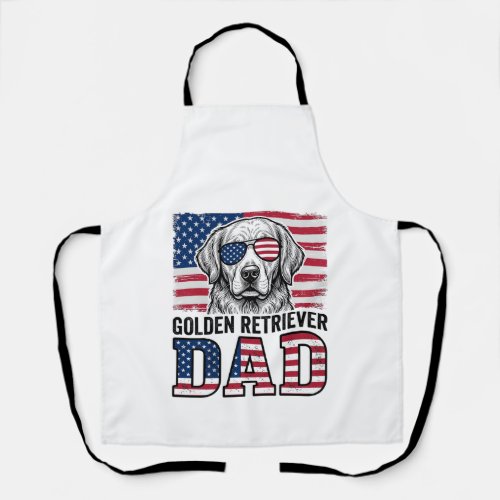 Golden Retriever Dad Patriotic Vintage Dog Shirt_1 Apron