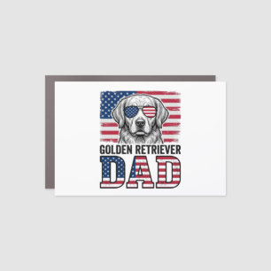 Golden Retriever Dad Patriotic Vintage Dog Shirt_1 Car Magnet
