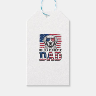Golden Retriever Dad Patriotic Vintage Dog Shirt_1 Gift Tags