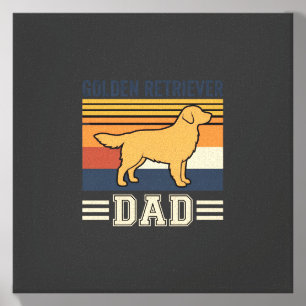 Golden Retriever Dad Retro Dog Canvas Photo Tile