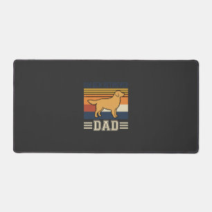 Golden Retriever Dad Retro Dog Desk Mat