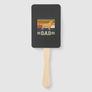 Golden Retriever Dad Retro Dog Hand Fan