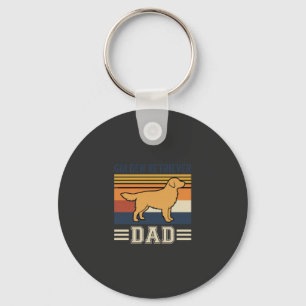 Golden Retriever Dad Retro Dog Keychain