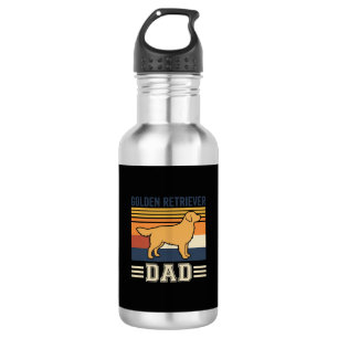 Golden Retriever Dad Retro Dog Stainless Steel Water Bottle