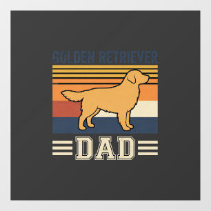Golden Retriever Dad Retro Dog Window Cling