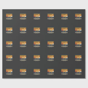 Golden Retriever Dad Retro Dog Wrapping Paper