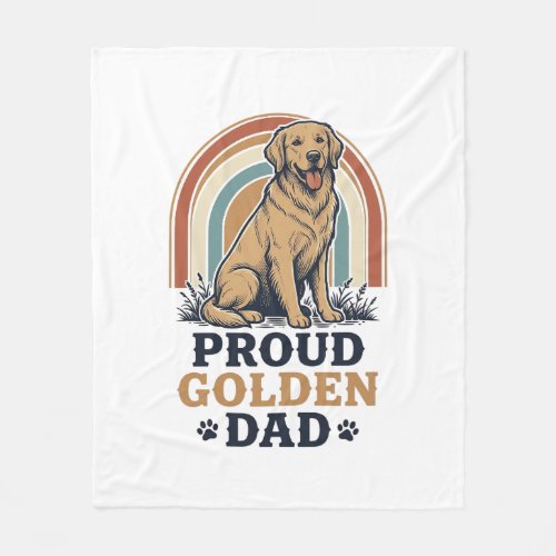 Golden Retriever Dad Shirt Vintage Dog Father Gift Fleece Blanket
