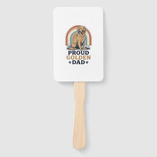Golden Retriever Dad Shirt Vintage Dog Father Gift Hand Fan