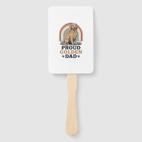 Golden Retriever Dad Shirt Vintage Dog Father Gift Hand Fan