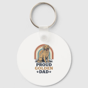 Golden Retriever Dad Shirt Vintage Dog Father Gift Keychain