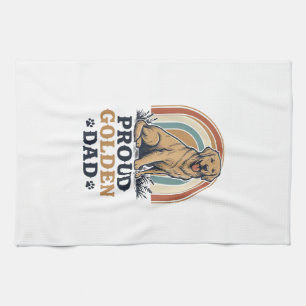 Golden Retriever Dad Shirt Vintage Dog Father Gift Kitchen Towel