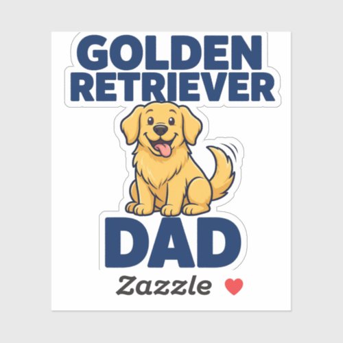 Golden Retriever Dad Sticker