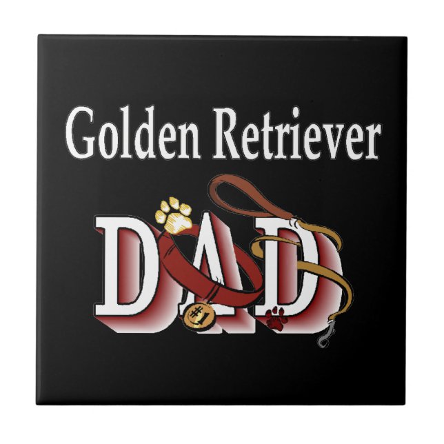 Golden Retriever Dad Tile (Front)