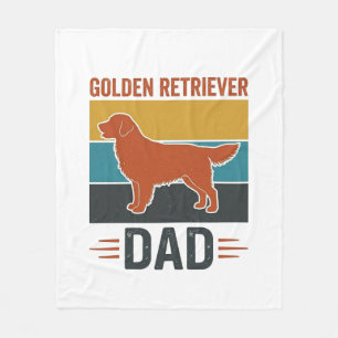 Golden Retriever Dad Vintage Dog Lover Vector Desi Fleece Blanket