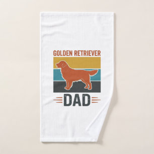 Golden Retriever Dad Vintage Dog Lover Vector Desi Hand Towel