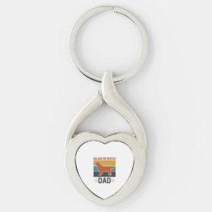 Golden Retriever Dad Vintage Dog Lover Vector Desi Keychain