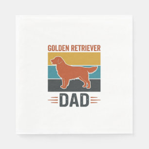 Golden Retriever Dad Vintage Dog Lover Vector Desi Napkins