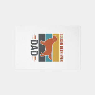 Golden Retriever Dad Vintage Dog Lover Vector Desi Rug