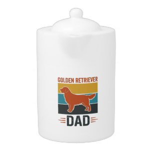 Golden Retriever Dad Vintage Dog Lover Vector Desi Teapot