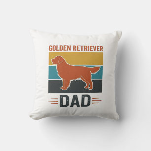 Golden Retriever Dad Vintage Dog Lover Vector Desi Throw Pillow