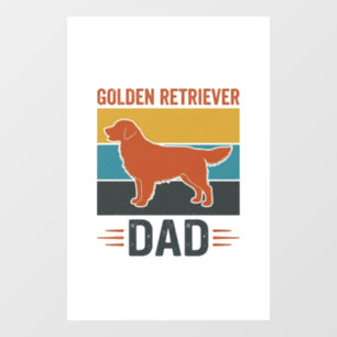Golden Retriever Dad Vintage Dog Lover Vector Desi Window Cling
