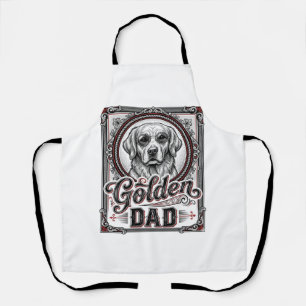 Golden Retriever Dad Vintage Engraving Design_1 Apron