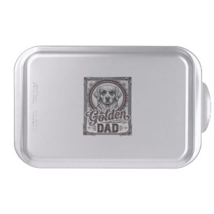 Golden Retriever Dad Vintage Engraving Design_1 Cake Pan