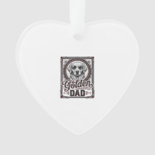 Golden Retriever Dad Vintage Engraving Design_1 Ornament