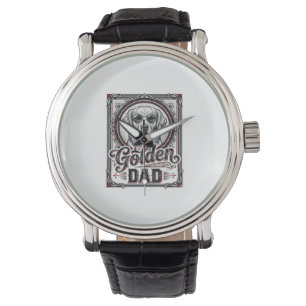 Golden Retriever Dad Vintage Engraving Design_1 Watch