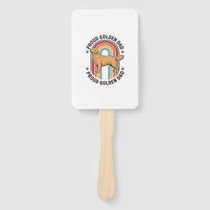 Golden Retriever Dad Vintage Engraving Dog Lover S Hand Fan