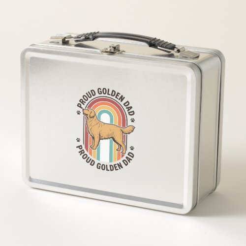 Golden Retriever Dad Vintage Engraving Dog Lover S Metal Lunch Box