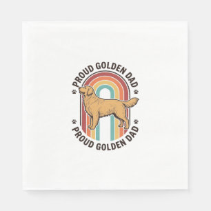 Golden Retriever Dad Vintage Engraving Dog Lover S Napkins