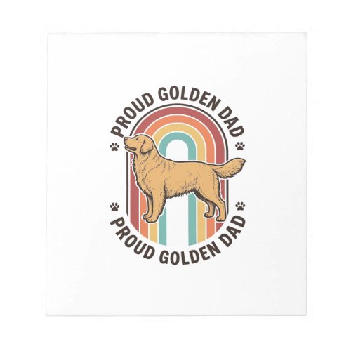 Golden Retriever Dad Vintage Engraving Dog Lover S Notepad