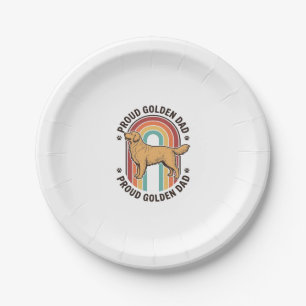 Golden Retriever Dad Vintage Engraving Dog Lover S Paper Plates