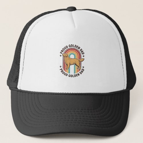Golden Retriever Dad Vintage Engraving Dog Lover S Trucker Hat