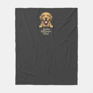 Golden Retriever Dad Vintage Engraving Fleece Blanket