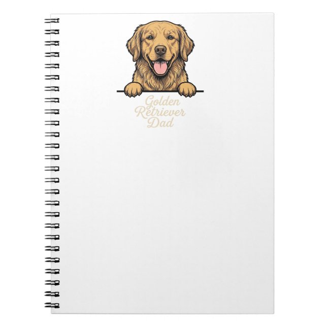 Golden Retriever Dad Vintage Engraving Notebook (Front)